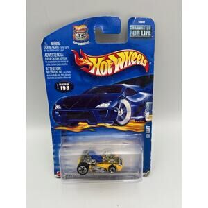 2002 Hot Wheels Collector No #198 GO KART Yellow with BLUE Seat. New!